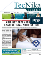 CSIR NET Dec 2018 exam details