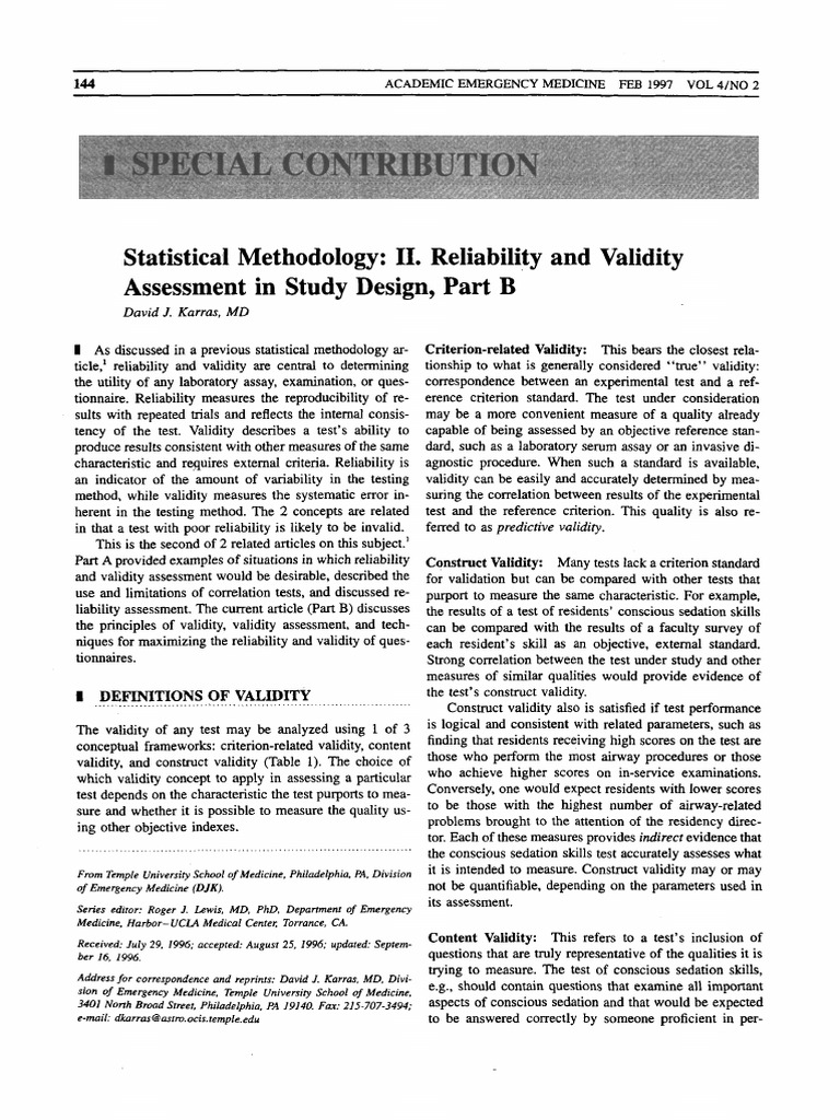 Validity in Study Design | PDF | Validity (Statistics) | Correlation ...