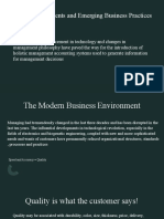 Recent Developments and Emerging Business Practices