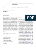 E Vects of Knee and Ankle Muscle Fatigue On Postural Control in The Unipedal Stance