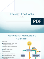 Ecology: Food Webs: Lecture Day 3