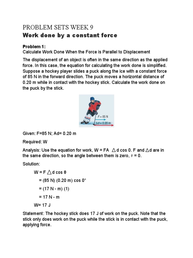 Calculating Work, Kinetic Energy, and Potential Energy in Various ...