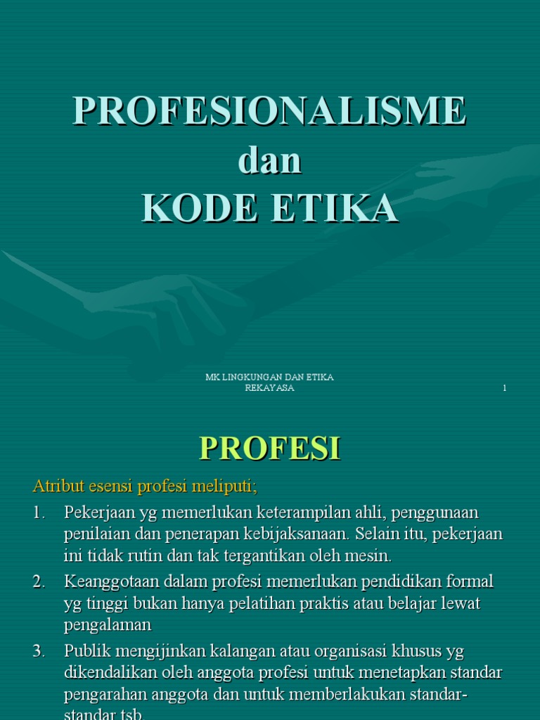 Etika dan Kode Profesionalisme Insinyur | PDF