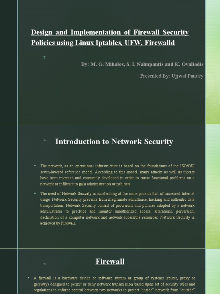 Firewall Security Design with Linux Tools | PDF | Firewall (Computing ...