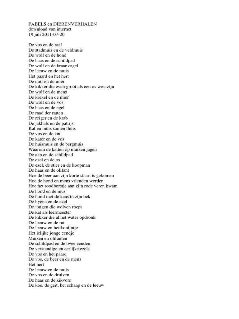 Cultuurbeschouwing 2e Klas Fabels Internet Aesopus PDF | PDF, image size:768x1024