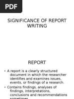 Download SIGNIFICANCE OF REPORT WRITING by samta_jain SN48223554 doc pdf