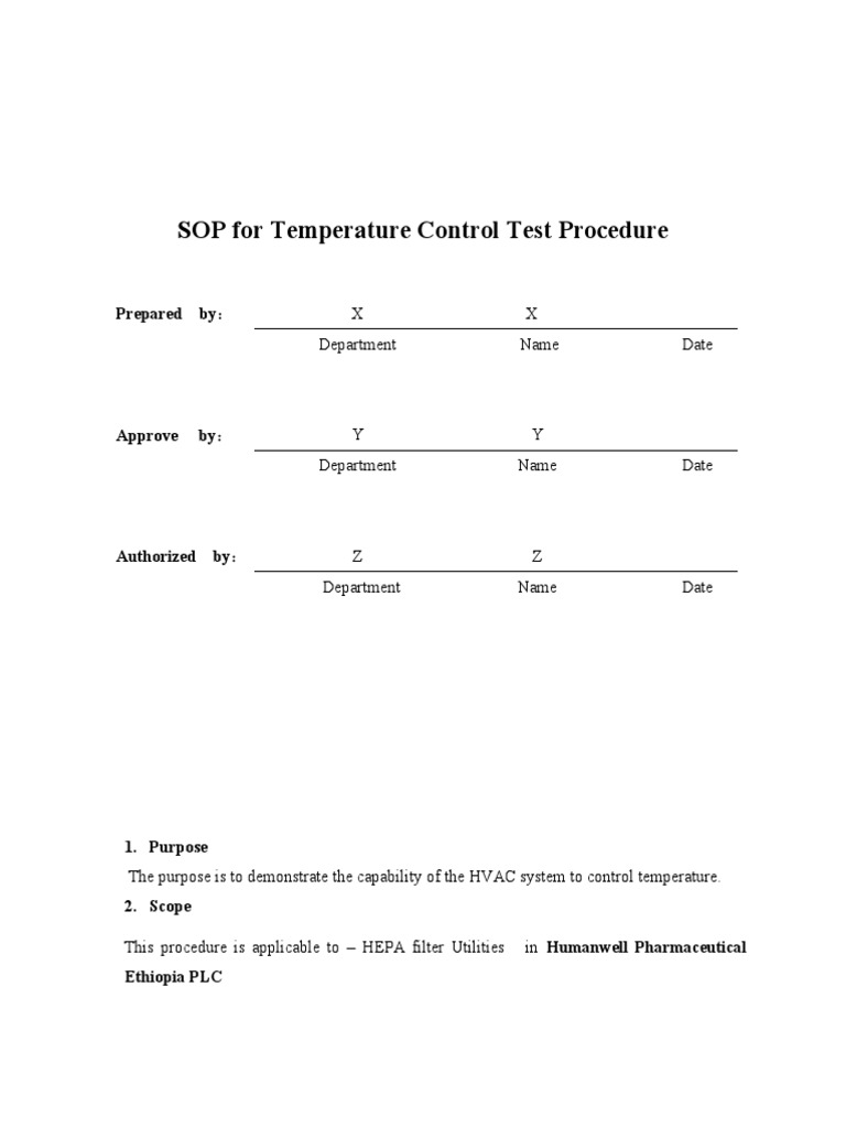 Temperature Monitoring SOP for Pharma | PDF | Calibration ...
