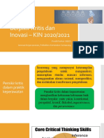 Berpikir Kritis Dan Inovasi - KIN 2020/2021: Prodi Profesi NERS Jurusan Keperawatan, Poltekkes Kemenkes Semarang