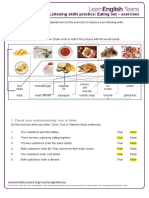 Listening Skills Practice: Eating Out - Exercises: Preparati On