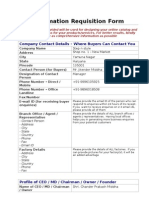 Information Requisition Form: Company Contact Details - Where Buyers Can Contact You