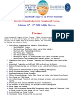 Themes and Axes. The Third International Congress On Desert Economy. Energy Economics Between Deserts and Oceans. ENCG Dakhla Morocco