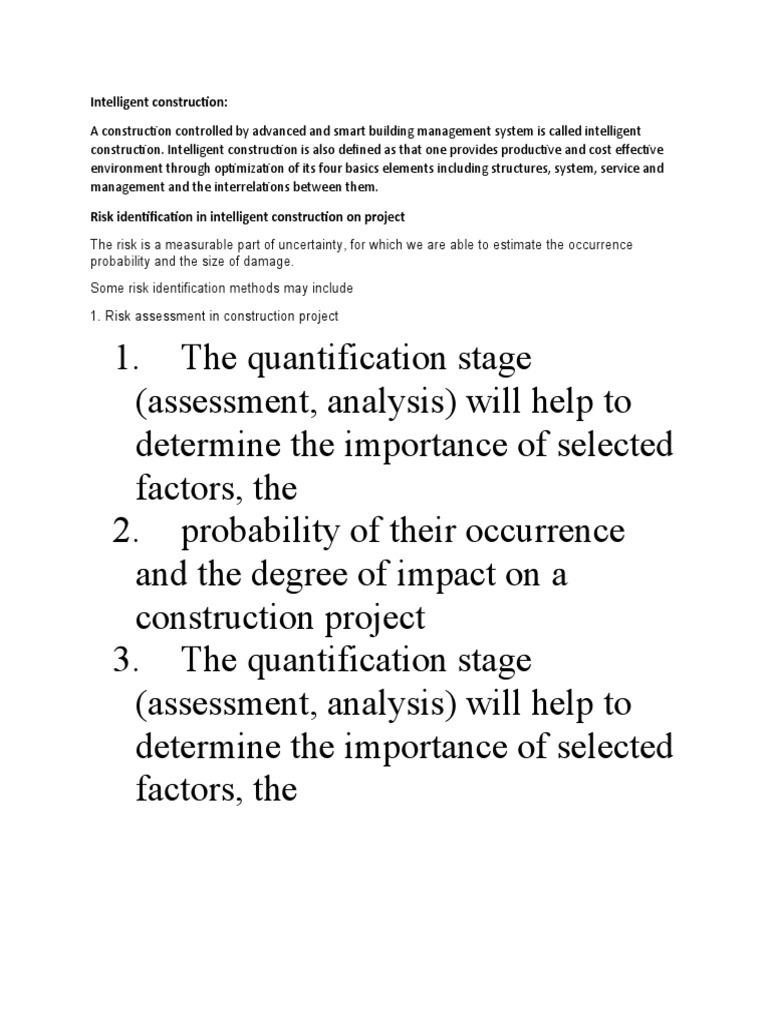 Intelligent Construction | PDF | Risk | Decision Making