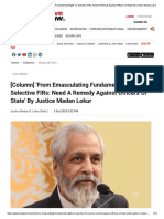 (Column) 'From Emasculating Fundamental Rights To Selective FIRs - Need A Remedy Against Officers of State' by Justice Madan Lokur