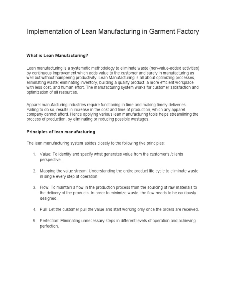 Lean Manufacturing A1 | PDF | Lean Manufacturing | Inventory