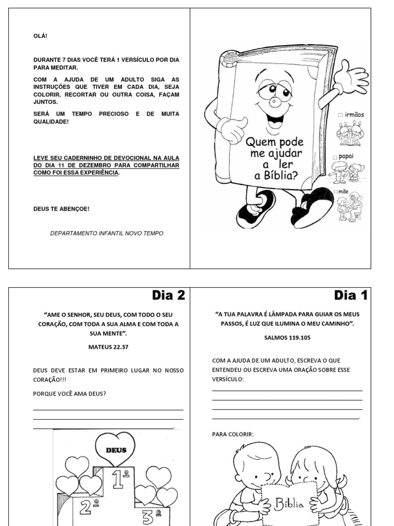 Caderninho de Devocional Infantil | PDF | Evangelho de João | Jesus