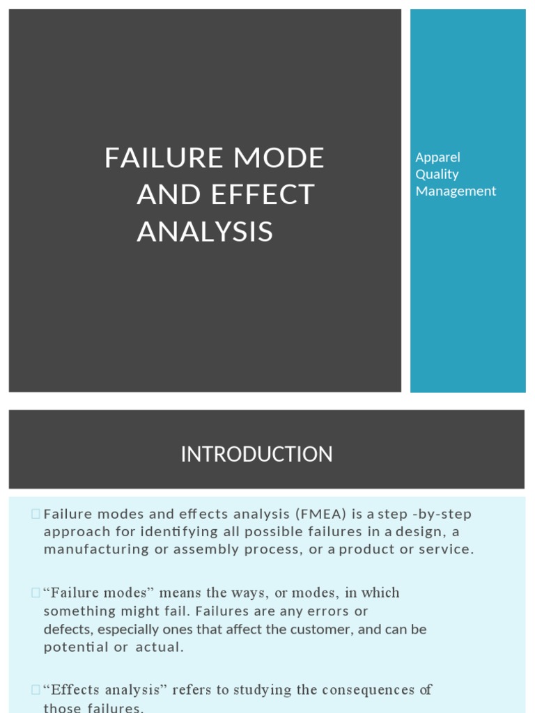 Failure Mode and Effects Analysis for Apparel Quality Management
