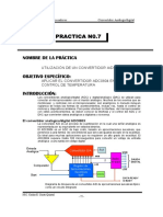 Practica N0.7 Utilización de Un Convertidor A - D Objetivo Específico - Aplicar El Convertidor Adc0804 en Un Control de Temperatura PDF