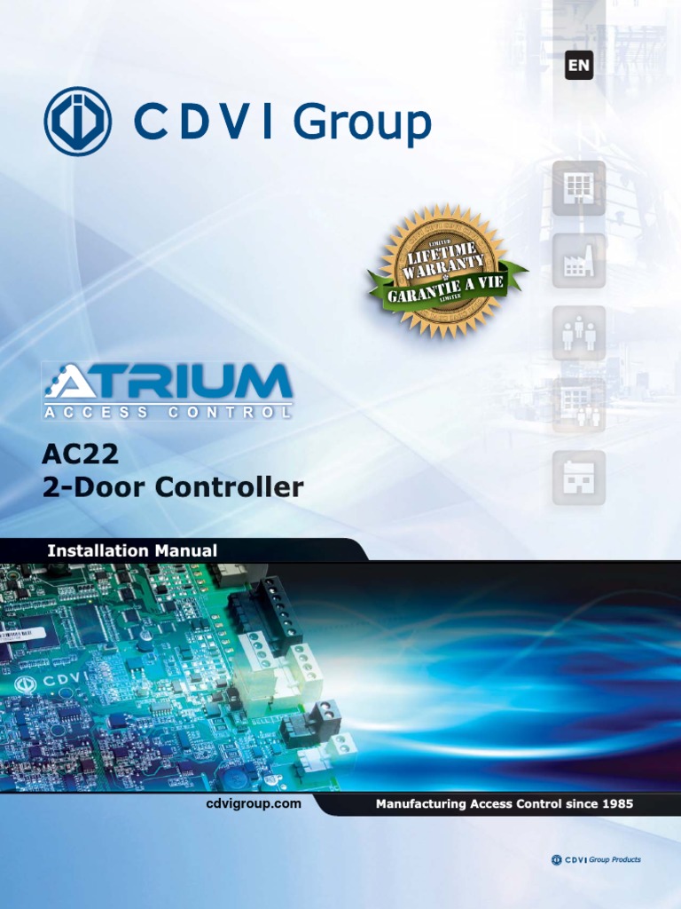 ATRIUM AC22 Controller Manual PDF | PDF | Power Supply | Access Control