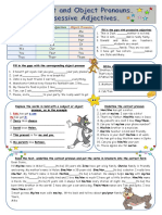 Subject and Object Pronouns Possessive Adjectives - 93842 PDF