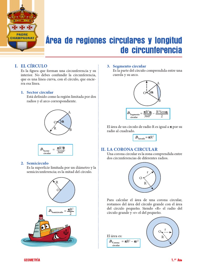 Área y perímetro de círculos y sectores | PDF | Circulo | Radio