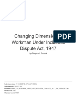 Changing Dimensions of Workman Under Industrial Disputes Act