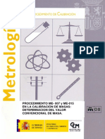Me-007 - y - Me-015 - Procedimiento para Calibración de Masas PDF