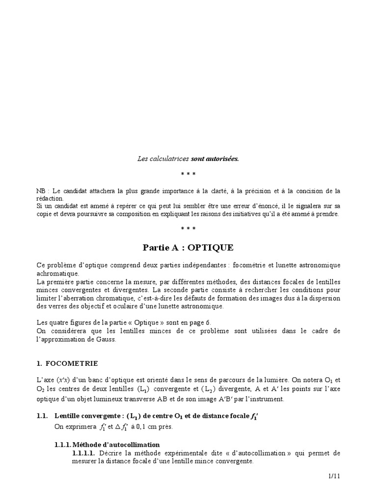 Méthode de Bessel en optique PDF Lens Électrodynamique — free download