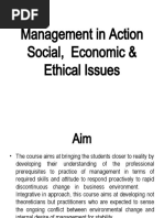 Management in Action Social, Economic & Ethical Issues