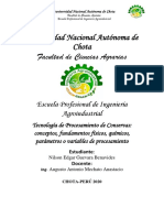Tecnología de Procesamiento de Conservas. Conceptos, Fundamentos Fisicos y Quimicos, Parametros o Variables de Procesamiento PDF