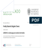 Certificado UPValenciaX LIDER201.3x - Edx