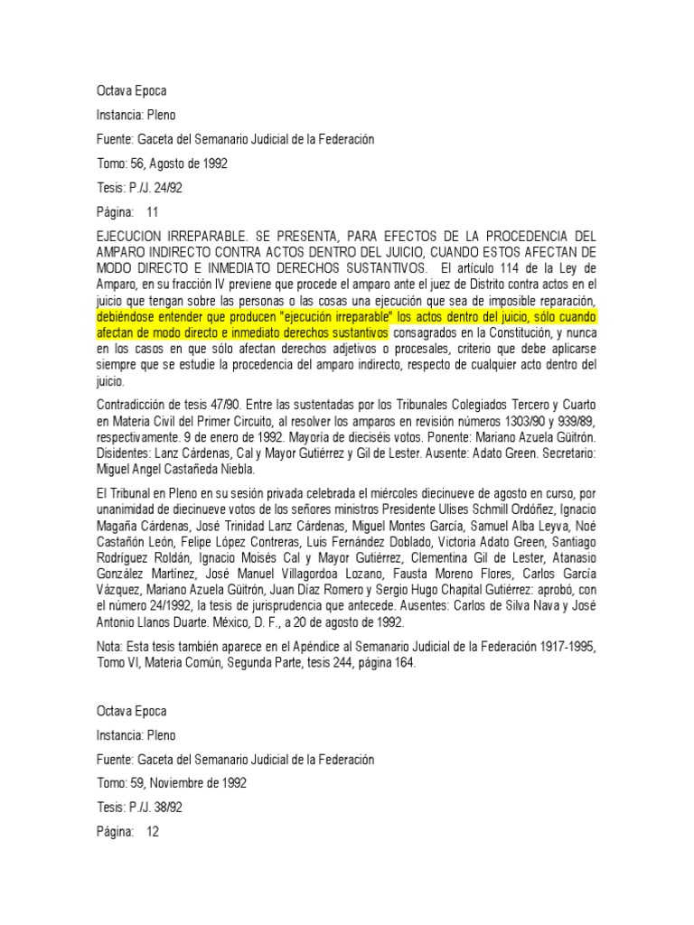 Procedencia del Amparo Directo | PDF | Caso de ley | Sentencia (ley)