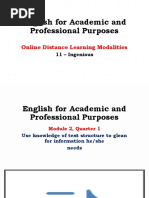 English For Academic and Professional Purposes: Online Distance Learning Modalities