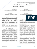 Awareness of Oral Manifestations Related To Systemic Diseases