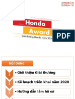 Hướng dẫn hồ sơ Honda Award 2020