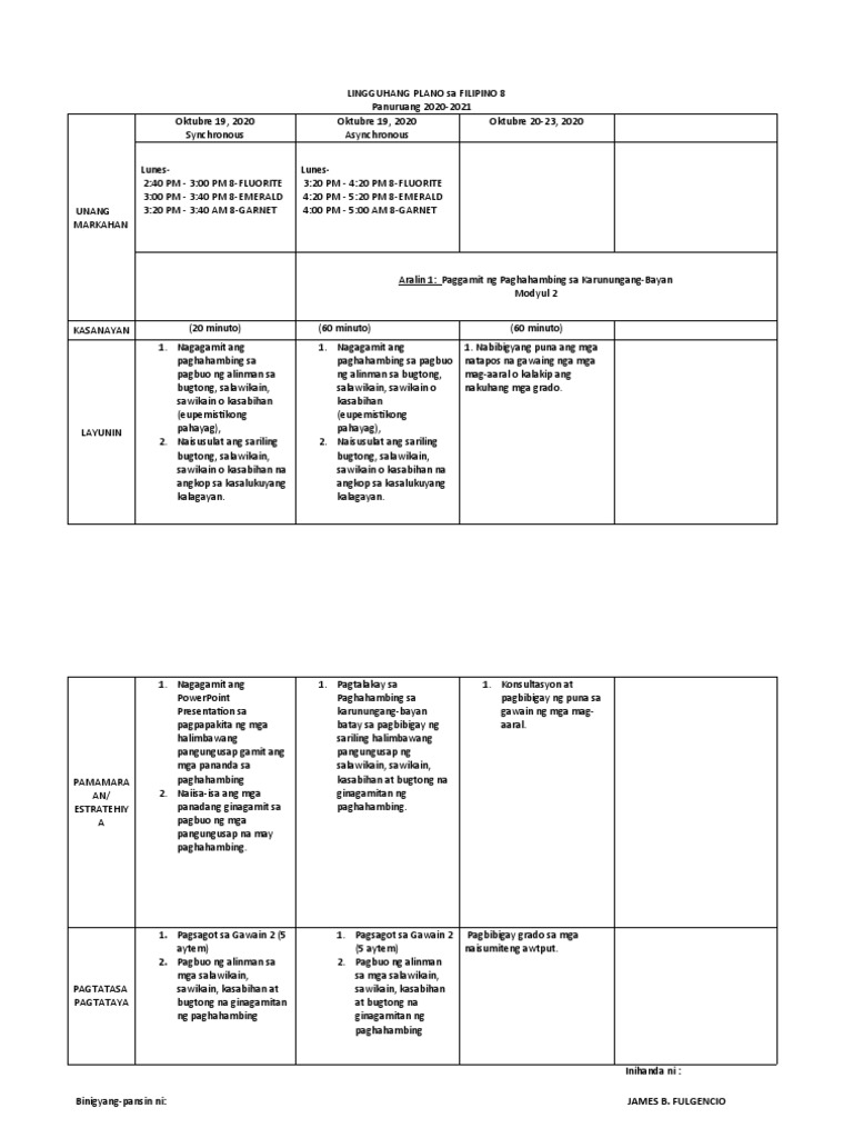 8 - Block-Plan-Oct.-19-23 James Fulgencio | PDF
