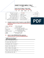02 Worksheet FUTURE SIMPLE WILL 2 Ciclo