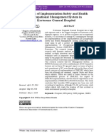 Analysis of Implementation Safety and Health Occupational Management System in Kertosono General Hospital