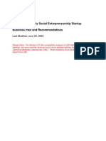 Stanford University Social Entrepreneurship Startup Business Plan and Recommendations