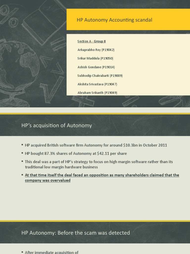 HP Autonomy Accounting Scandal PDF Hewlett Packard Corporations