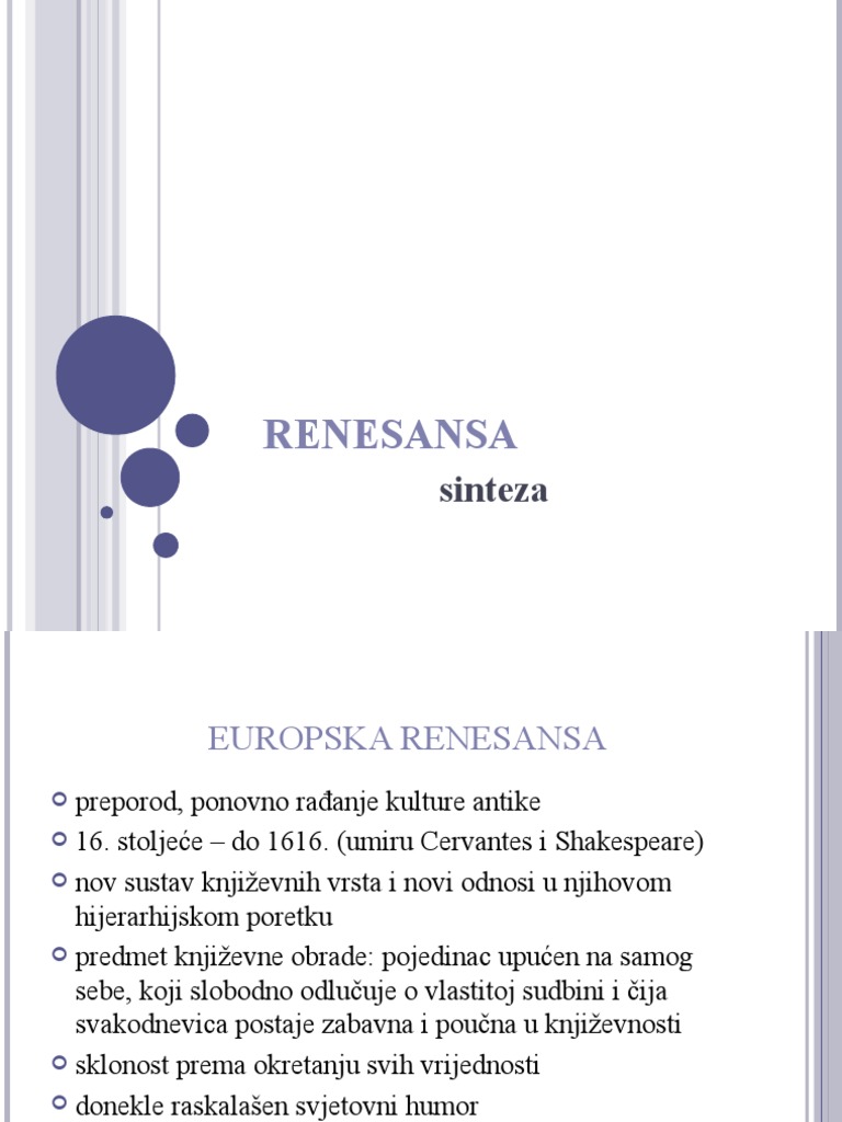 Renesansa - Sinteza | PDF