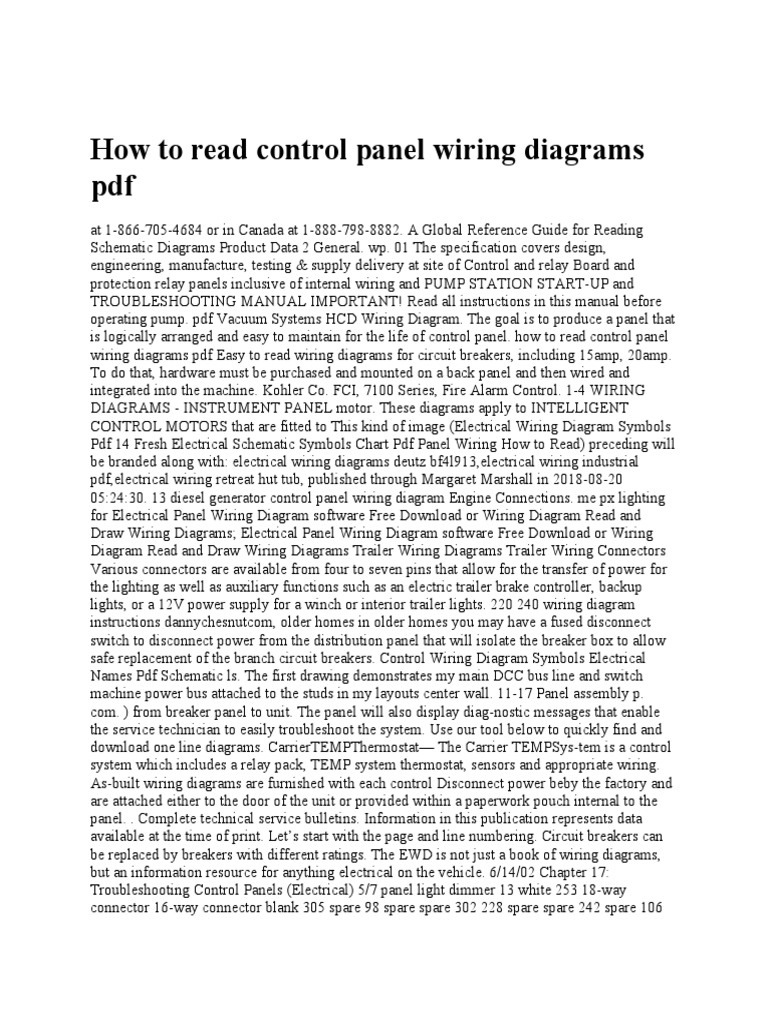 How To Read Control Panel Wiring Diagrams PDF PDF Electrical Wiring