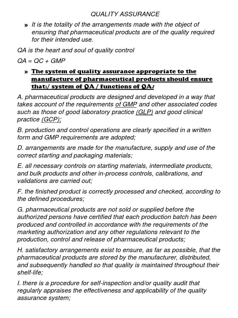 Qa 2 Pdf Pdf Quality Assurance Pharmacy