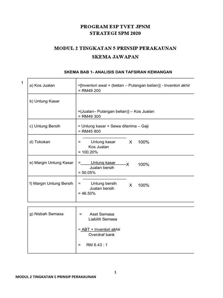 Skema Modul 2 T5 Prinsip Perakaunan Pdf Pdf