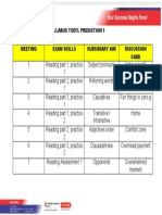 Syllabus Toefl Prediction 1 Meeting Exam Skills Subsidiary Aim Discussion Card