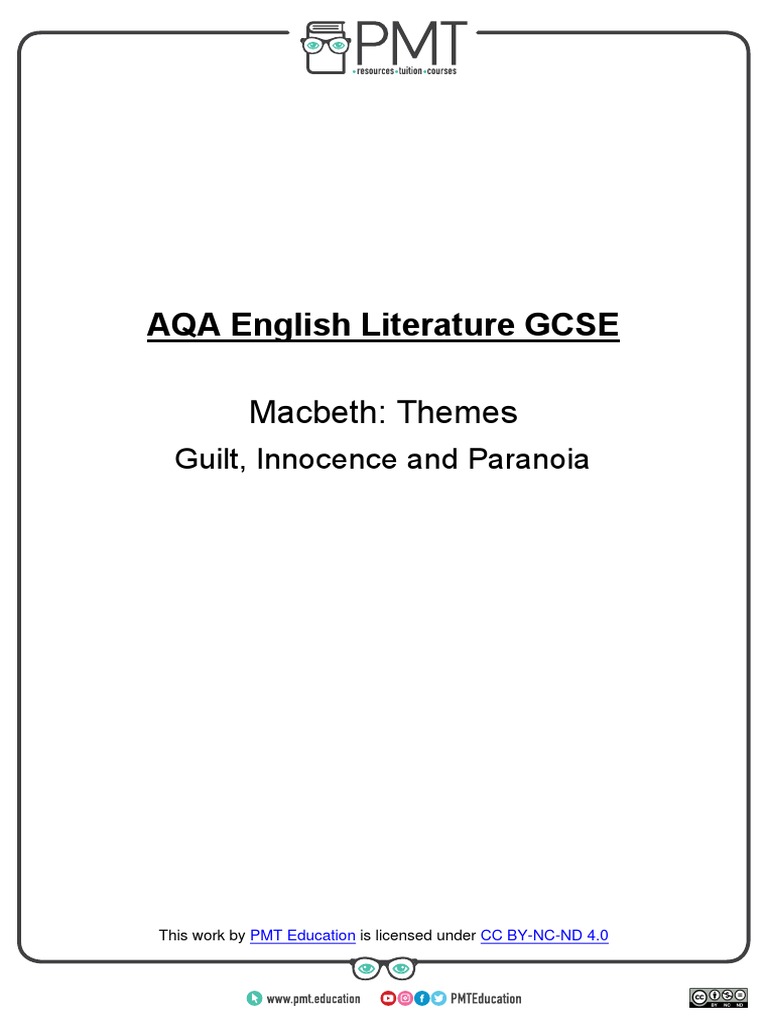 Guilt and Paranoia in Macbeth | PDF | Macbeth | Guilt (Emotion)