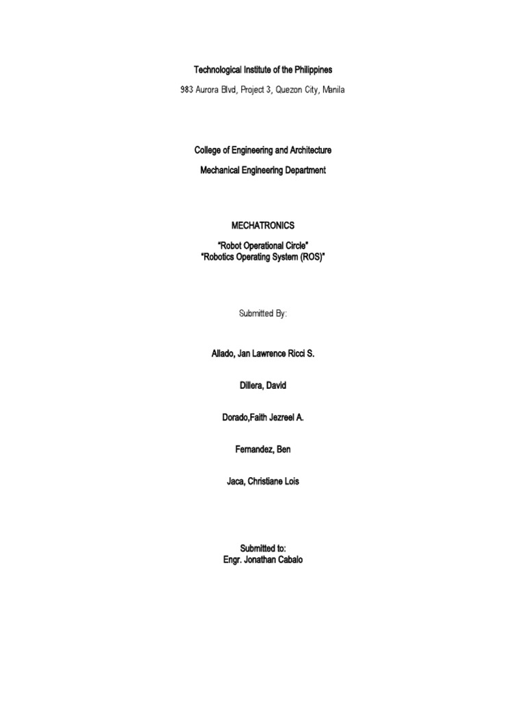 Robot Operating System Pdf Robotics Computer Science