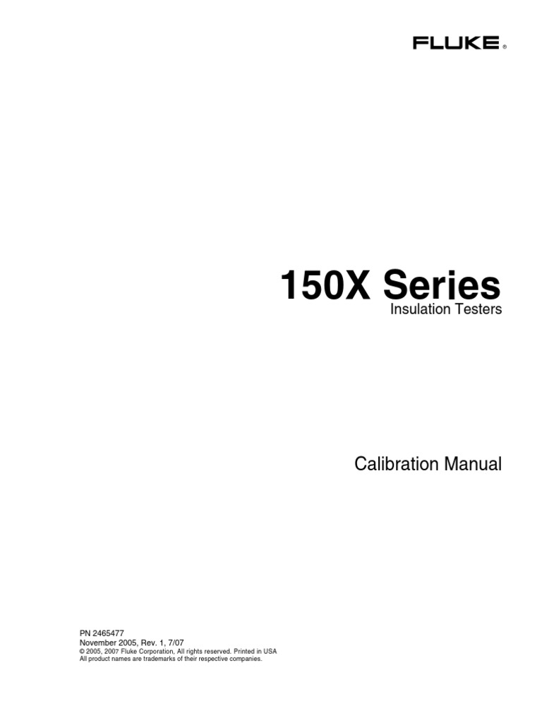 150X Series: Calibration Manual | PDF | Calibration | Electrical ...