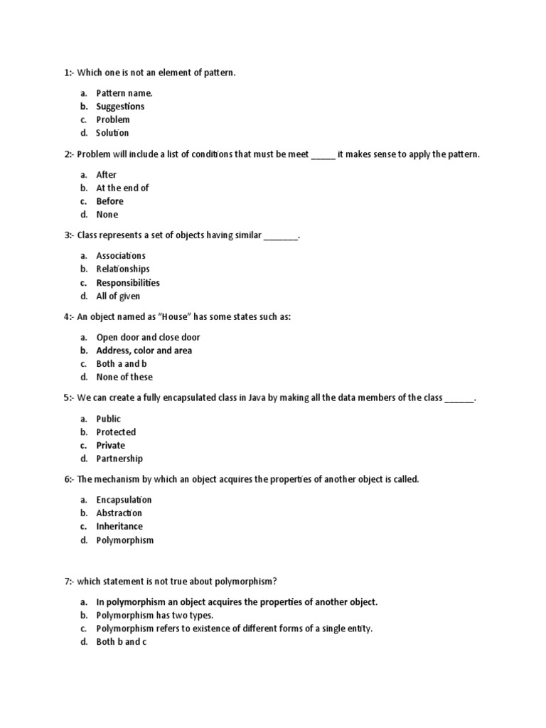 Quiz 1 Design Pattern | PDF | Class (Computer Programming ...
