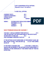 Option Price Basics Exercise