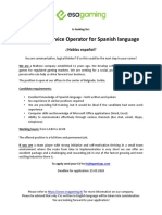 Customer Service - Spanish Language